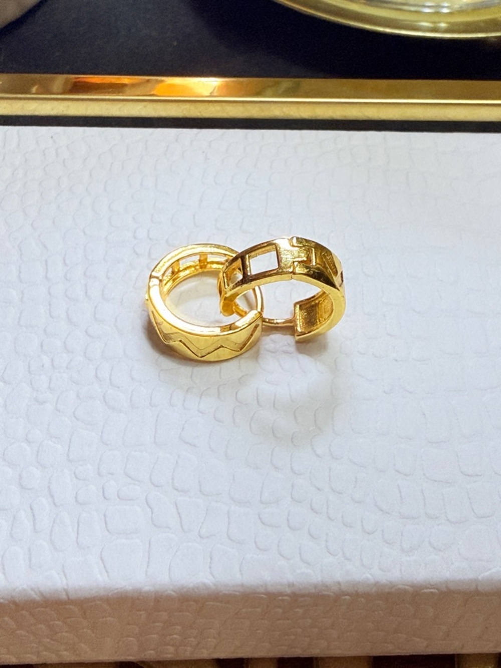 Textured Gold Huggie Hoop Earrings for Women